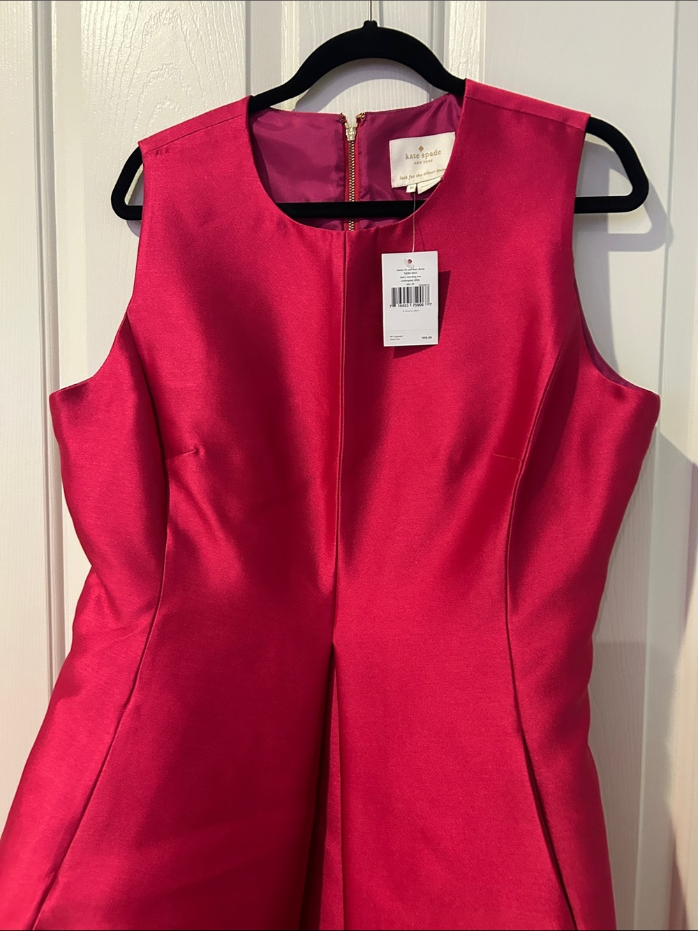 NWT kate spade Hot Pink Sleeveless Fit-and-Flare Dress - Picture 5 of 12